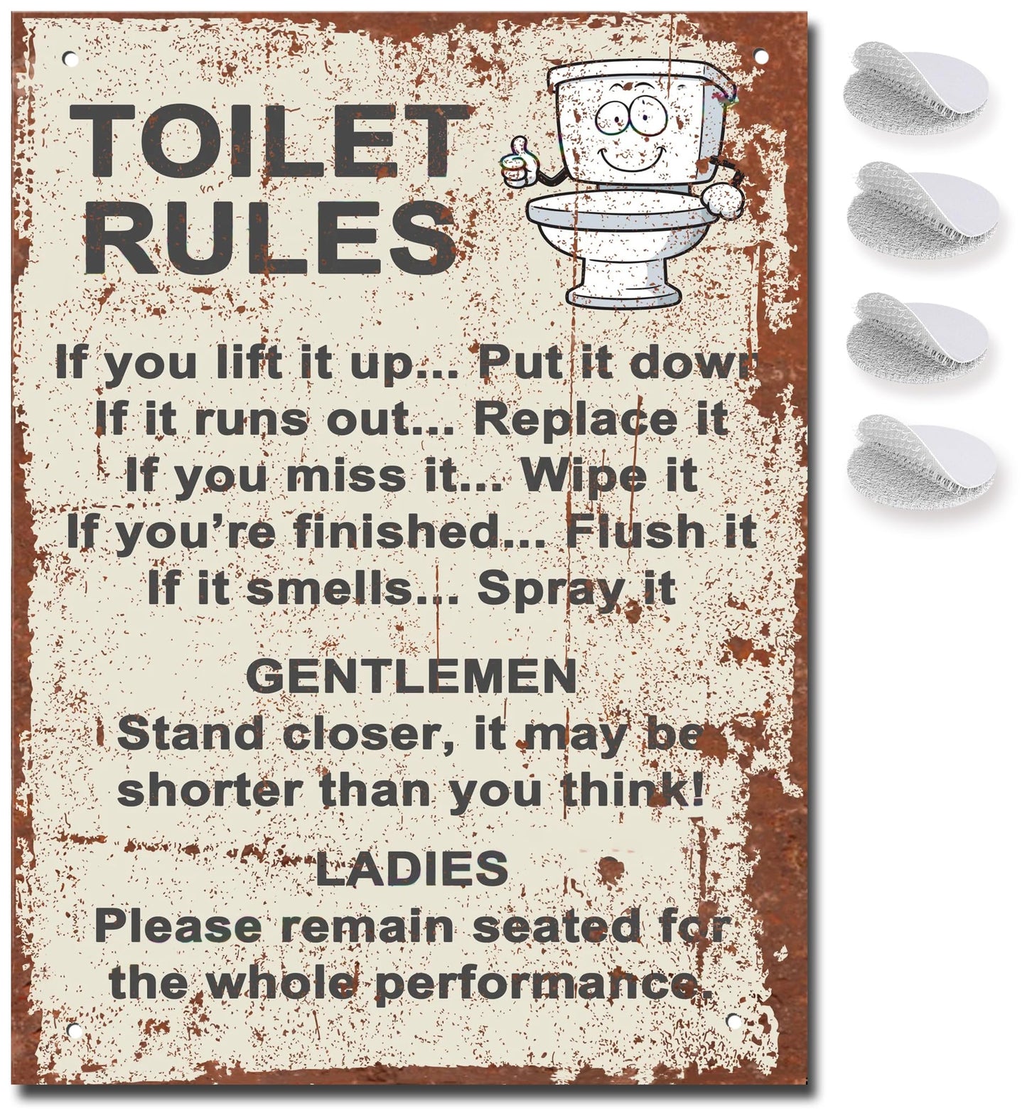 Funny Toilet Rules Sign