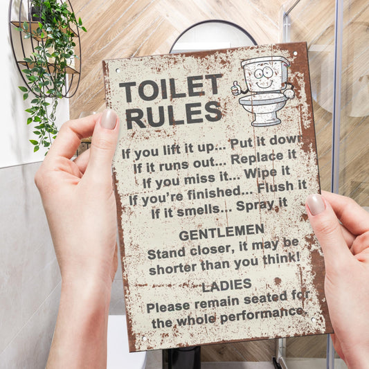 Funny Toilet Rules Sign