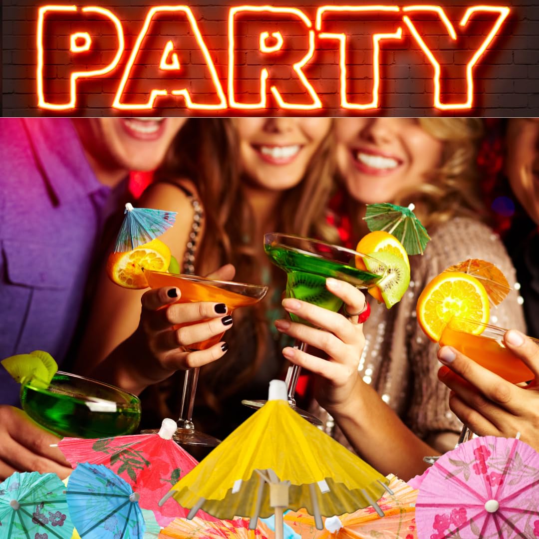 Cocktail Umbrellas for Drinks x25 Mini Drink Umbrella on Sticks Pack Tropical Cocktail or Mocktail Paper Unberellas Party Bar Accessories