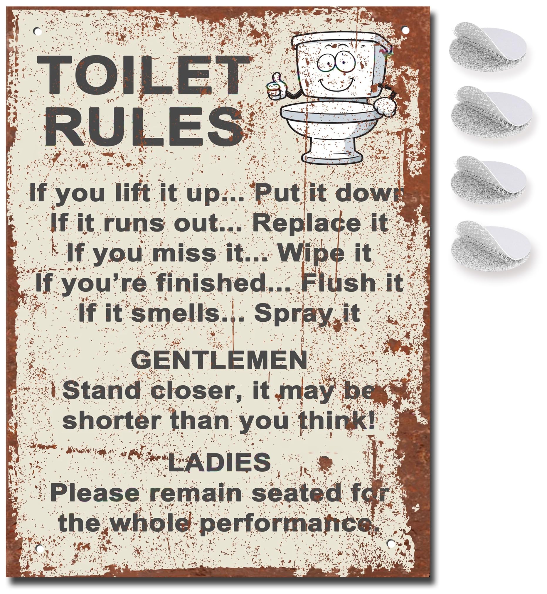 Funny Toilet Rules Sign