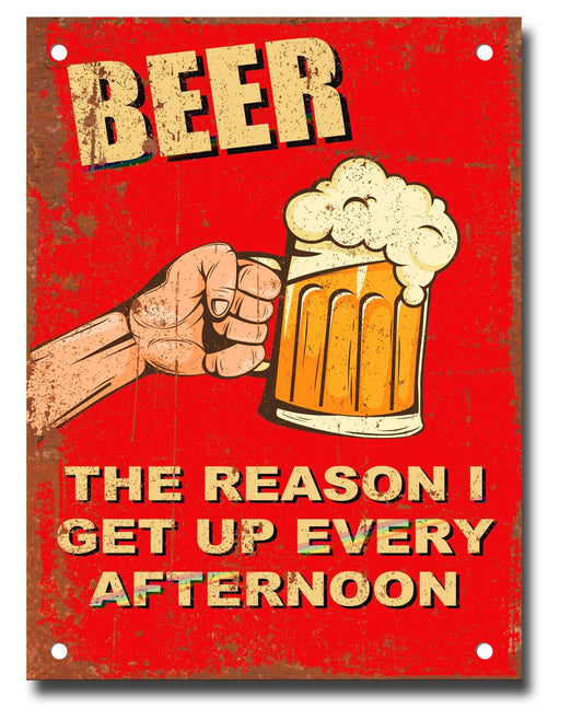 Funny Metal Bar Sign for Home Bar Accessories for Home Pub or Mancave, Fixings Included Outdoor Garden Bar Wall Plaque 20cm x 15cm